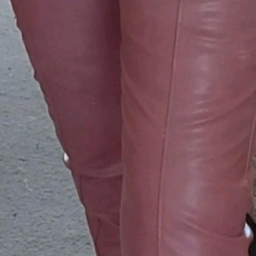 Pink Faux Leather PU jogger pants - Picture 9 of 9
